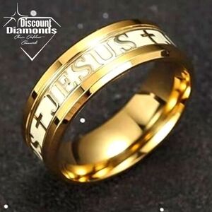 Unisex 18K Yellow Gold Plated Titanium Ring